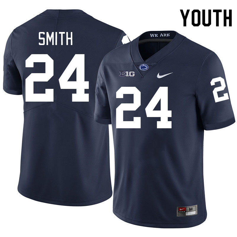 Youth #24 Corey Smith Penn State Nittany Lions College Football Jerseys Stitched-Navy